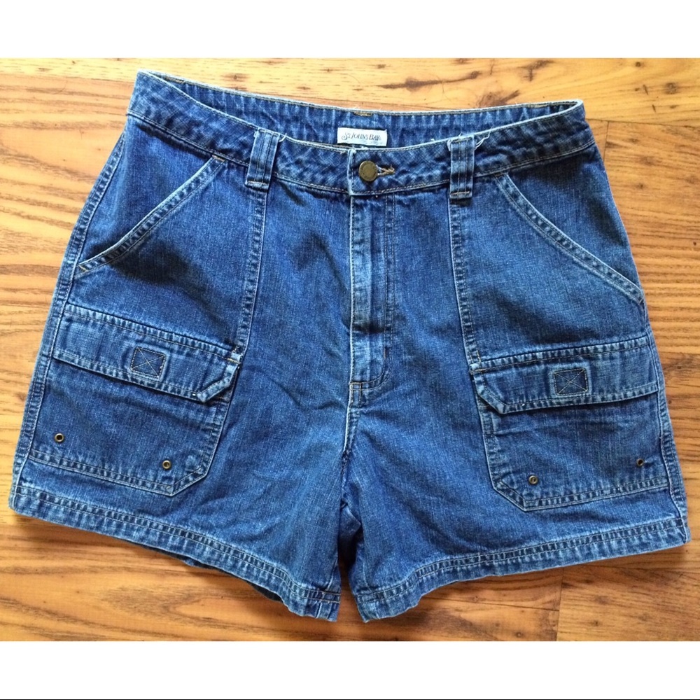 St Johns Bay Classic Rise Cargo Denim Jean Shorts